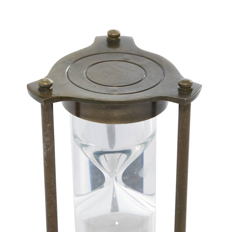 Brown or Silver Aluminum Metal Hourglass Timer with Water Tube
