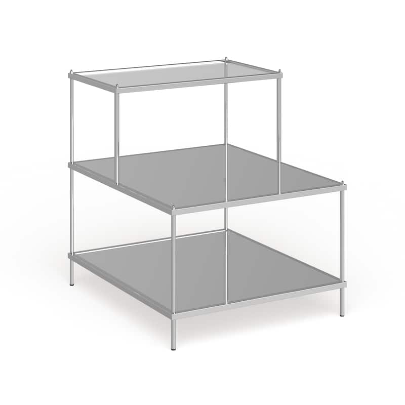 SEI Furniture Grant Glam Mirrored Side Table - metallic chrome - Glass