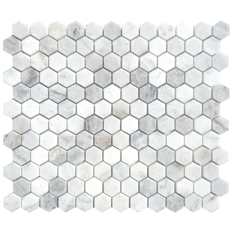 Royal Umbra Marble 1" x 1" Honeycomb Polished Mosaic Tile - 5 Sheets (4.20 sf) - Grey
