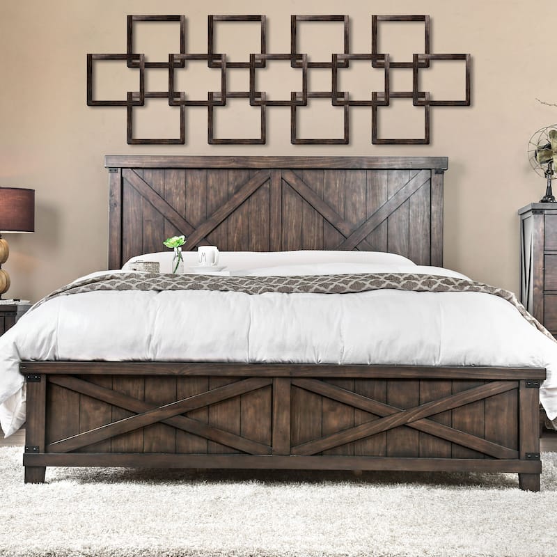 The Gray Barn Epona Farmhouse Dark Walnut Wood Bed