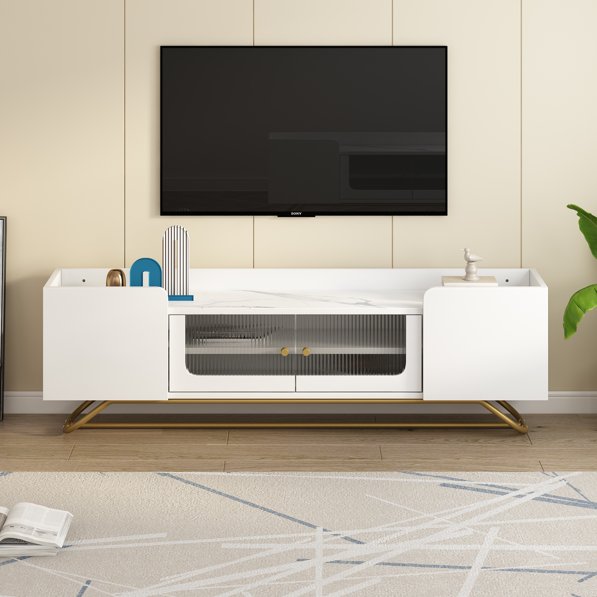 Sleek modern tv on sale console