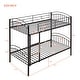 preview thumbnail 6 of 37, Convertible Twin Over Twin Bunk Bed with Guardrails and Ladder, Durable Steel Frame Bunk Bed, Divided into 2 Platform Beds