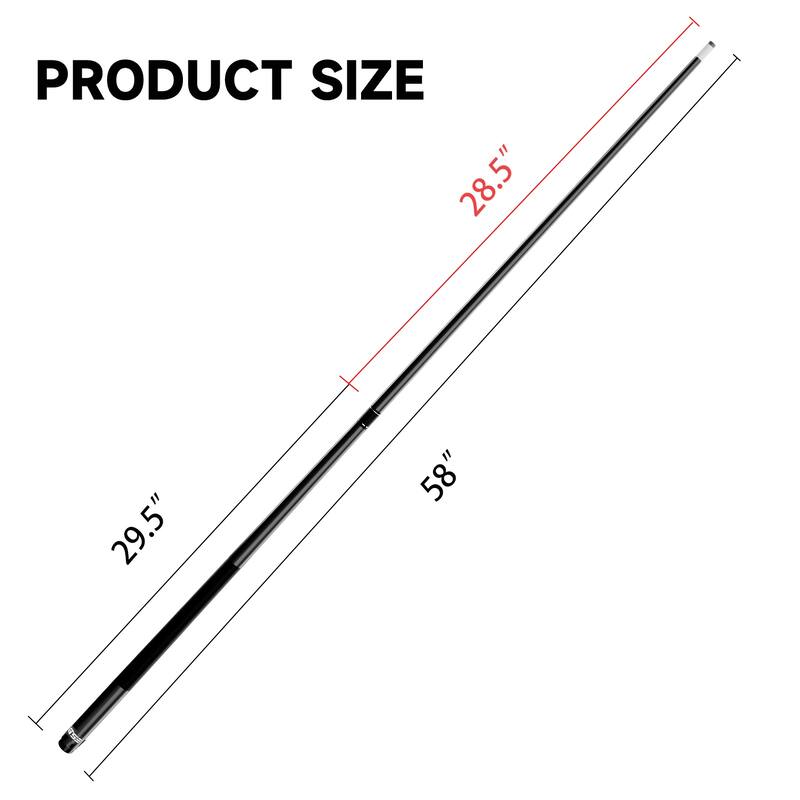 GSE™ Set of 4 Matte Fiberglass Graphite Composite Billiard Pool Cue Sticks. 58" 2-Piece Pool Cue Set for House or Commercial Use