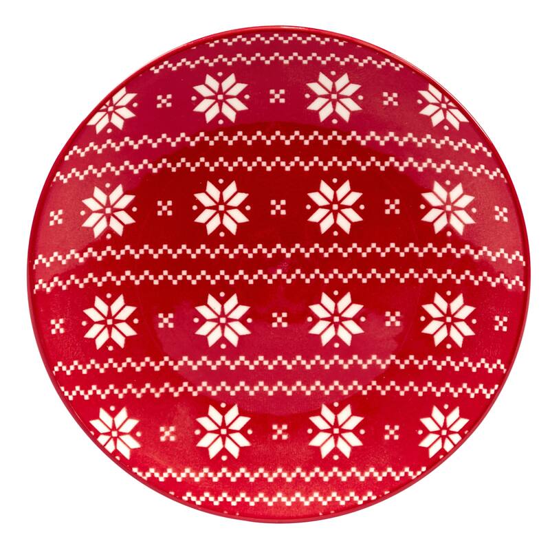 Certified International Peppermint Candy 6" Luncheon/Canape Plates, Set of 6 Assorted Designs - 6-inch