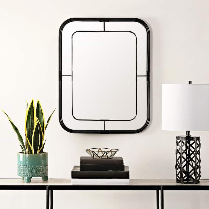 SAFAVIEH Kaitlynn 26-inch Black Rectangular Wall Accent Mirror - 22" x 1" x 28" - 22Wx1Dx28H