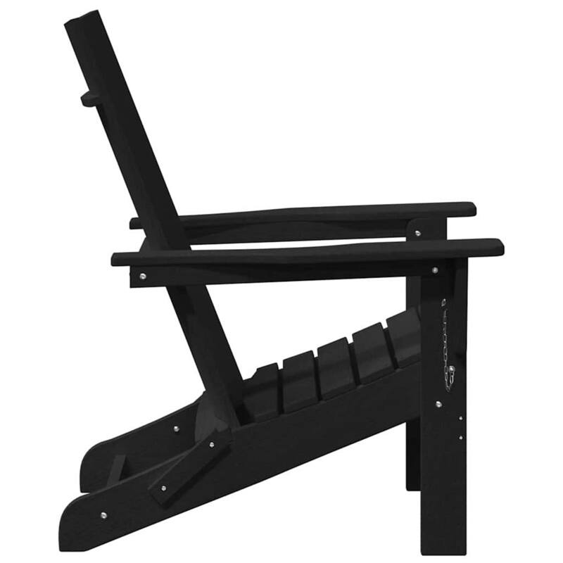 vidaXL Folding Adirondack Chair Black 74.5 x 80.5 x 90cm Plastic - 74.5 x 80.5 x 90cm
