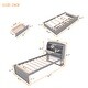 preview thumbnail 8 of 8, Twin Size LED Platform Bed with Trundle, Wooden Bed with Storage Headboard, Kid's Bed with Drawers, LED and USB Outlets, Grey