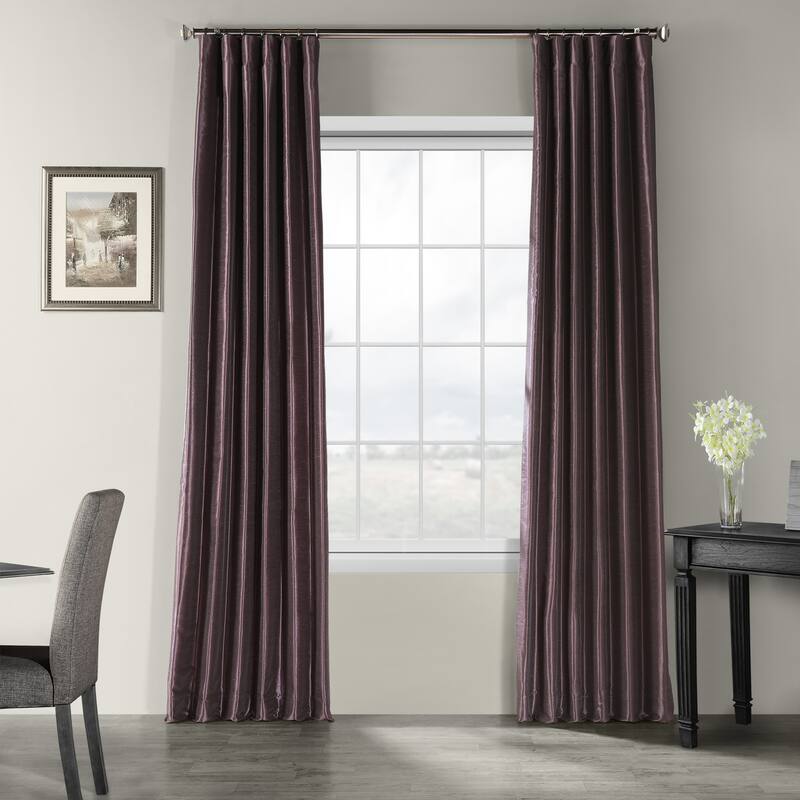 Exclusive Fabrics Vintage Textured Faux Dupioni Silk Room Darkening Curtains (1 Panel)