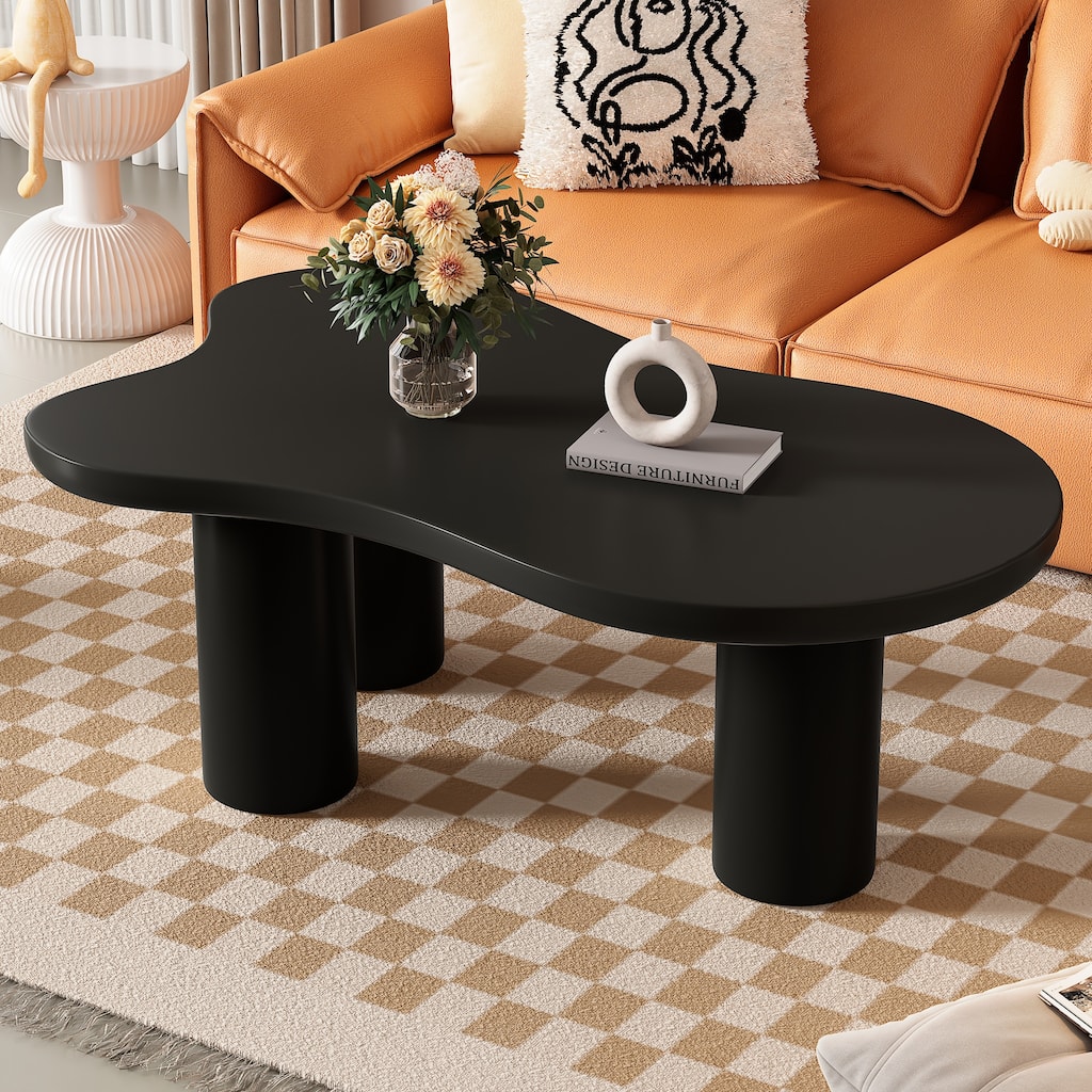 Irregular Cloud Shape Coffee Table with 3 Sturdy Legs