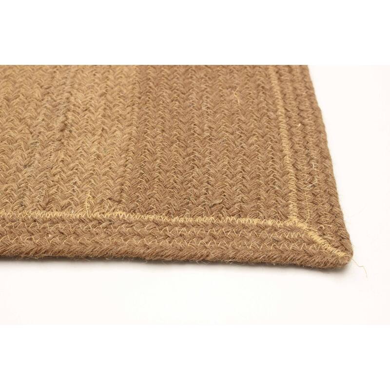 ECARPETGALLERY Braid weave Sienna Light Brown Wool Rug - 3'10 x 5'9