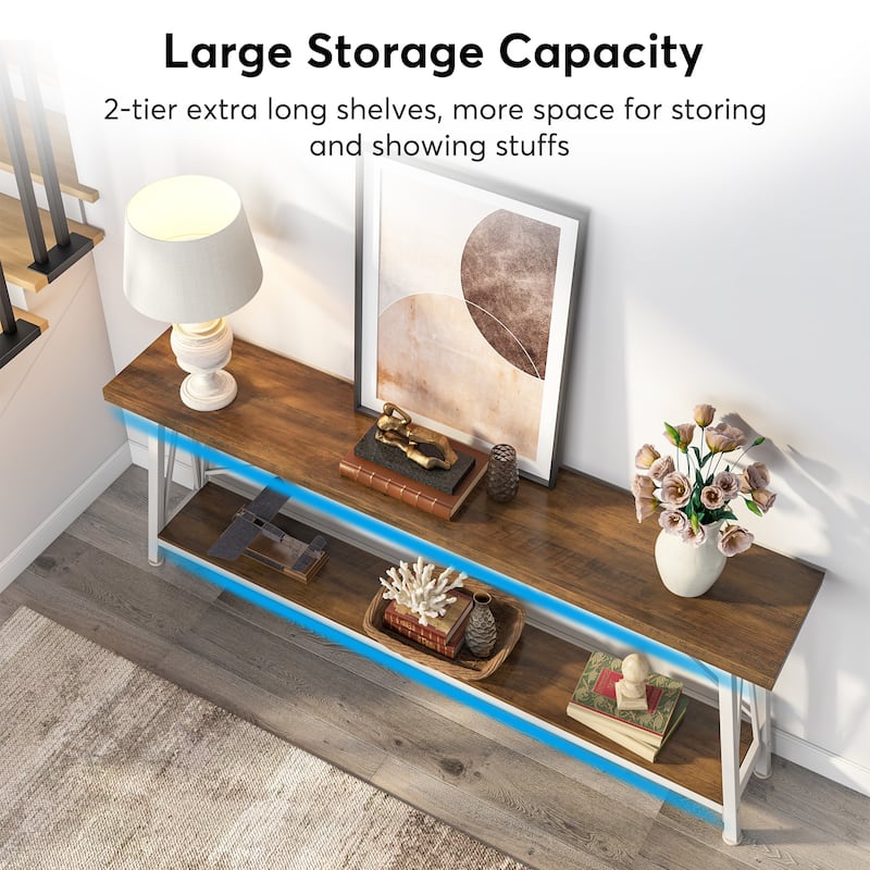 70.9 Inches Long Narrow Sofa Table Behind Couch for Entryway