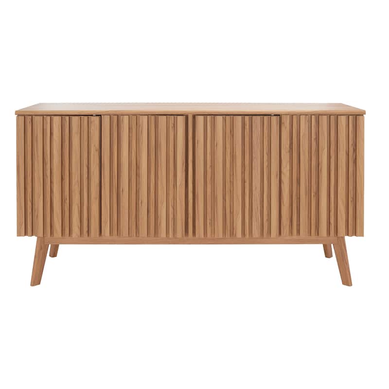 SAFAVIEH Home Helena 62-inch 4 Door 4 Shelf Media Stand. - 62Wx18Dx32H - Oak.
