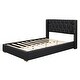 preview thumbnail 18 of 26, Contemporary Full Upholstered Platform Bed with PU Cover and Wooden Slats