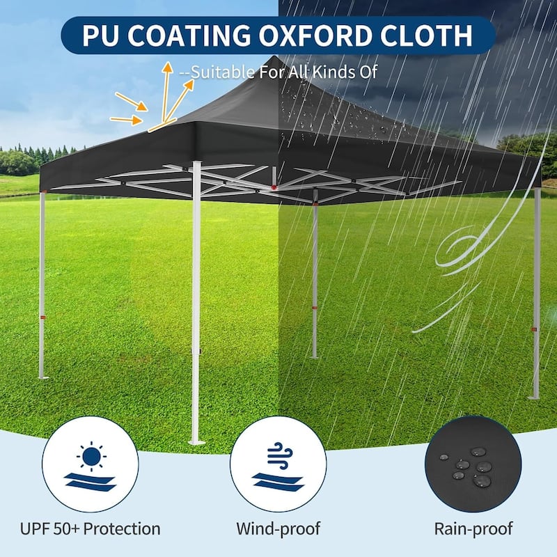 10 x 10 ft Pop Up Instant Canopy Tent, All Season Outdoor Sun Shade for Patio, Backyard, Bench, Garden - N/A