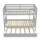 preview thumbnail 49 of 70, Twin Over Twin Rubber Wood Bunk Bed with Trundle, Convertible into 2 Twin Size Beds,with Ladder and Safety Guardrails