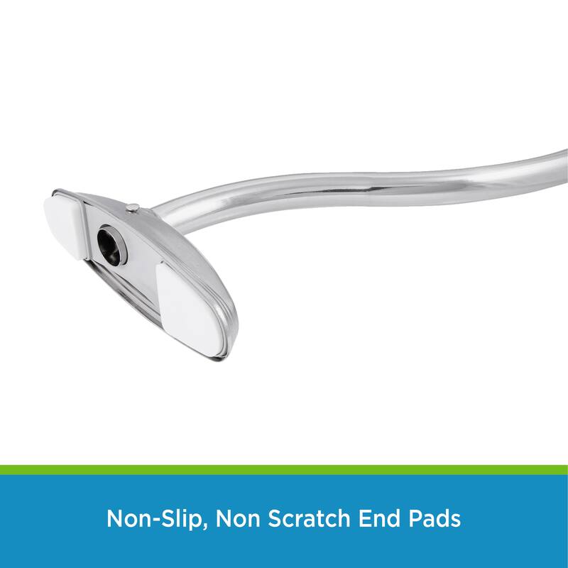Kenney Twist & Fit No Tools Curved Camlock Tension Shower Curtain Rod, 57-72" - Brushed Nickel