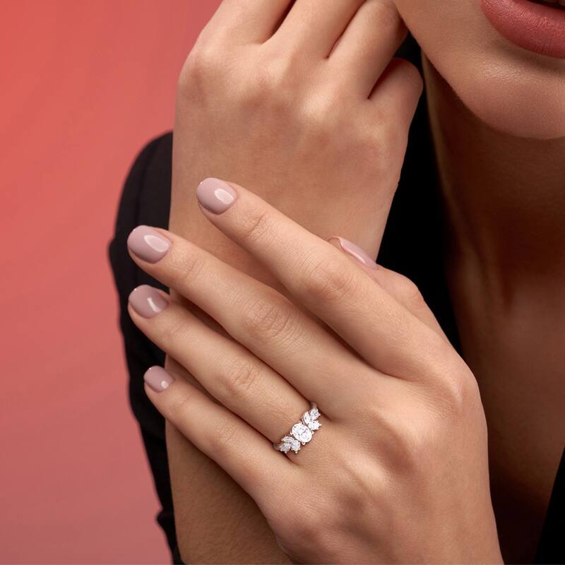 Miadora 2ct DEW Created Moissanite Engagement Ring in 10k White Gold