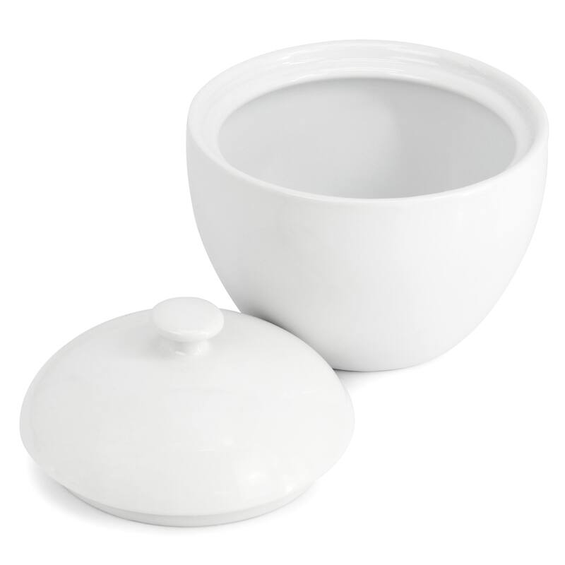 Our Table Simply White 13 Ounce Porcelain Sugar Bowl in White