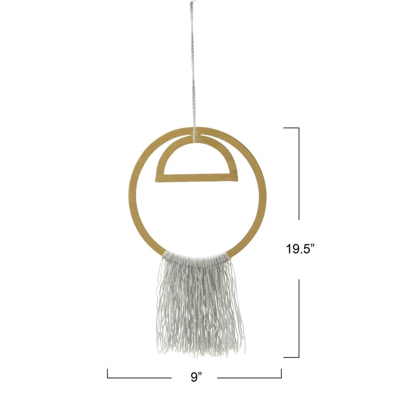 Round Metal Wall Hanging with Tassel