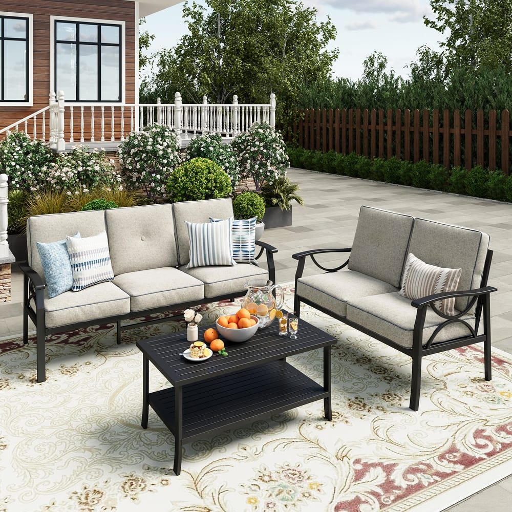 5-Person Patio Conversation Sets with Cushions