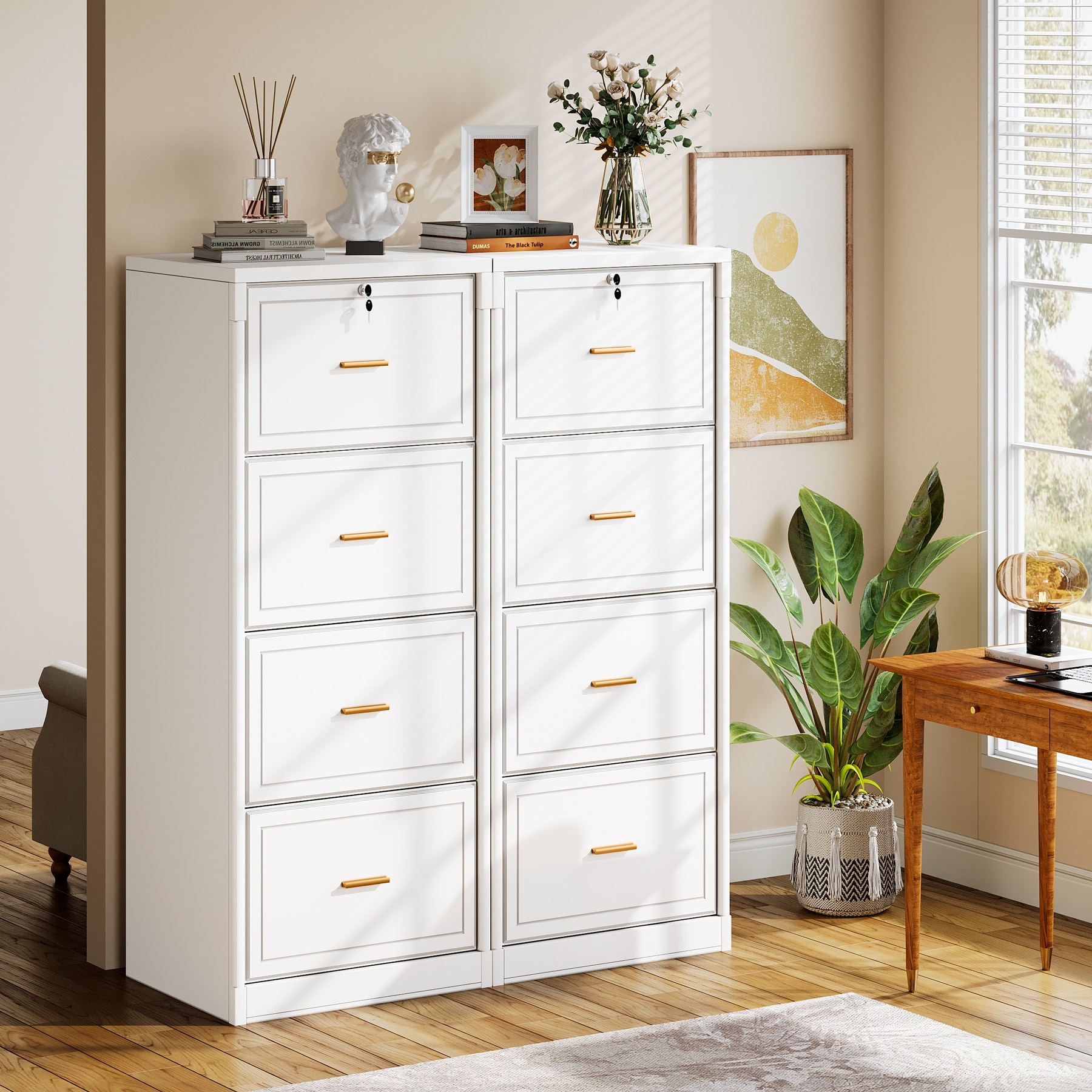 4-Drawer File Cabinet with Lock - On Sale - Overstock - 41470048
