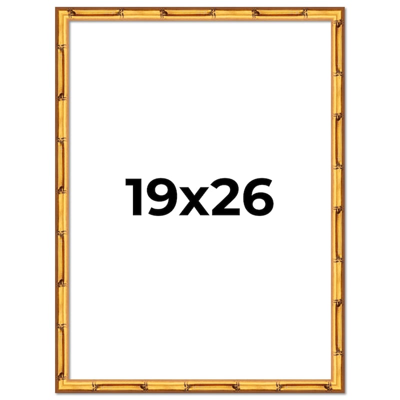 19x26 Frame Gold Bamboo Solid Wood Picture Frame | 1 Inch Moulding