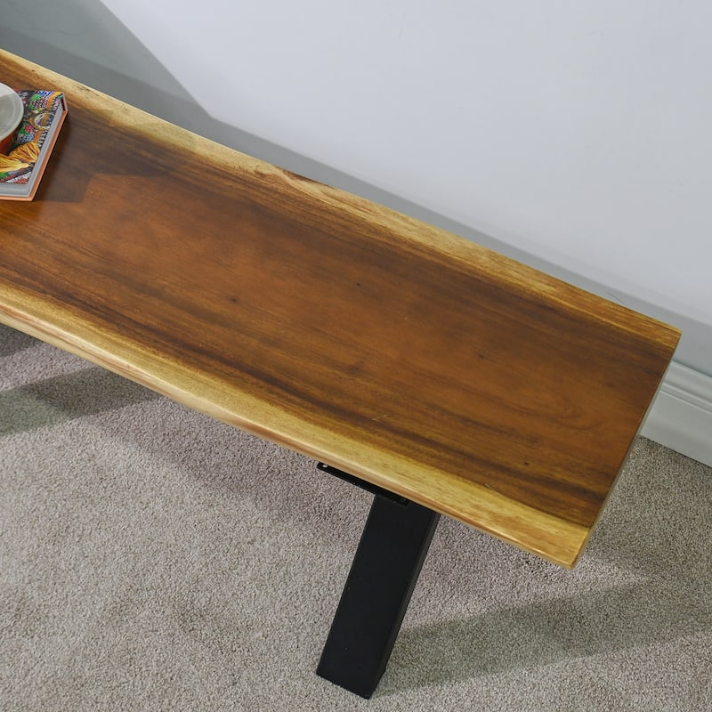 Natural Wood Rectangle Bench