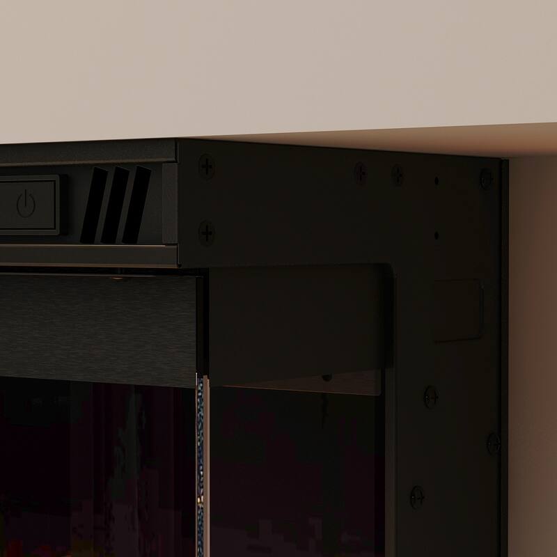 3-Sided Electric Fireplace with 12-Color Flame, Dual Heat Settings 750W/1500W, Smart App & Remote Control – 50/60/70 Inch