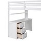 preview thumbnail 14 of 40, Full size Loft Bed with Drawers, Desk and Wardrobe, Space-saving, White