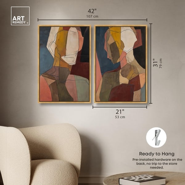 dimension image slide 18 of 24, Contemplation Dialogue Abstract Art Set Canvas Print by Art Remedy
