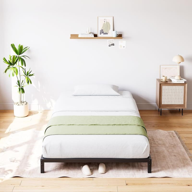 Bed Frame No Box Spring Needed Metal Platform Bed 8"