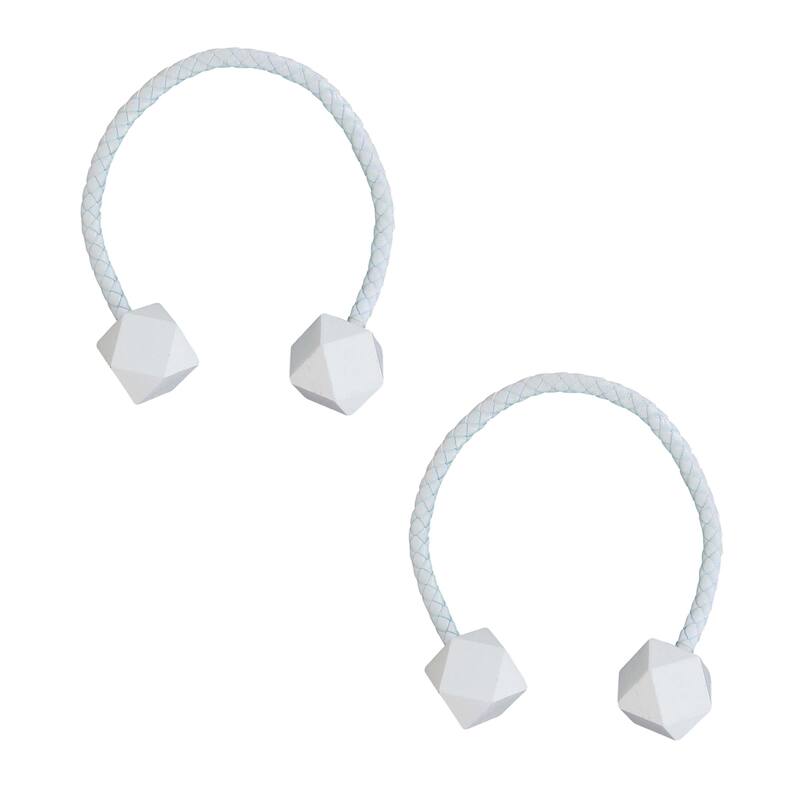 Set of 2 Wooden Cubic Tiebacks Twist Geometrik Big Size - 13"L x 1.4"W x 1.4"D