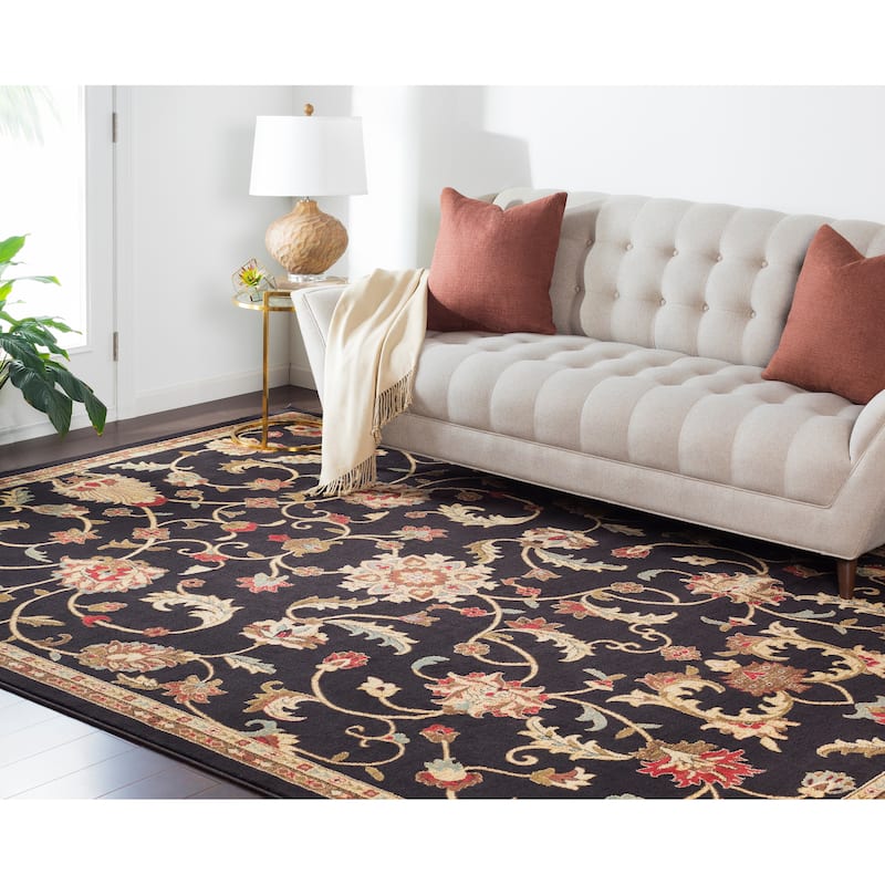 Artistic Weavers Lanier Traditional Floral Area Rug - 12' x 14'11" - Black