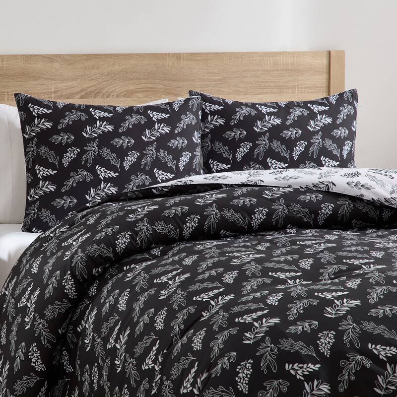 Empyrean 3PC Reversible Botanical Printed Comforter Bedding Set