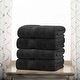 preview thumbnail 20 of 140, Superior Egyptian Cotton Pile Heavyweight Bath Towel Set of 4 Black
