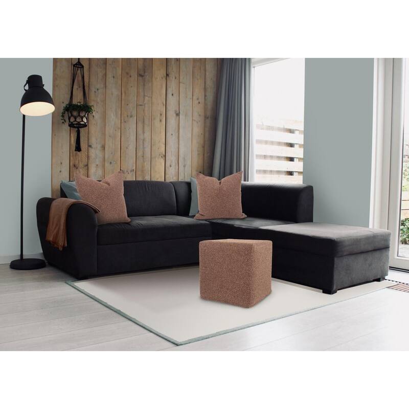 Allan Andrews No Tip Short Block Ottoman with Cover, Panama Collection