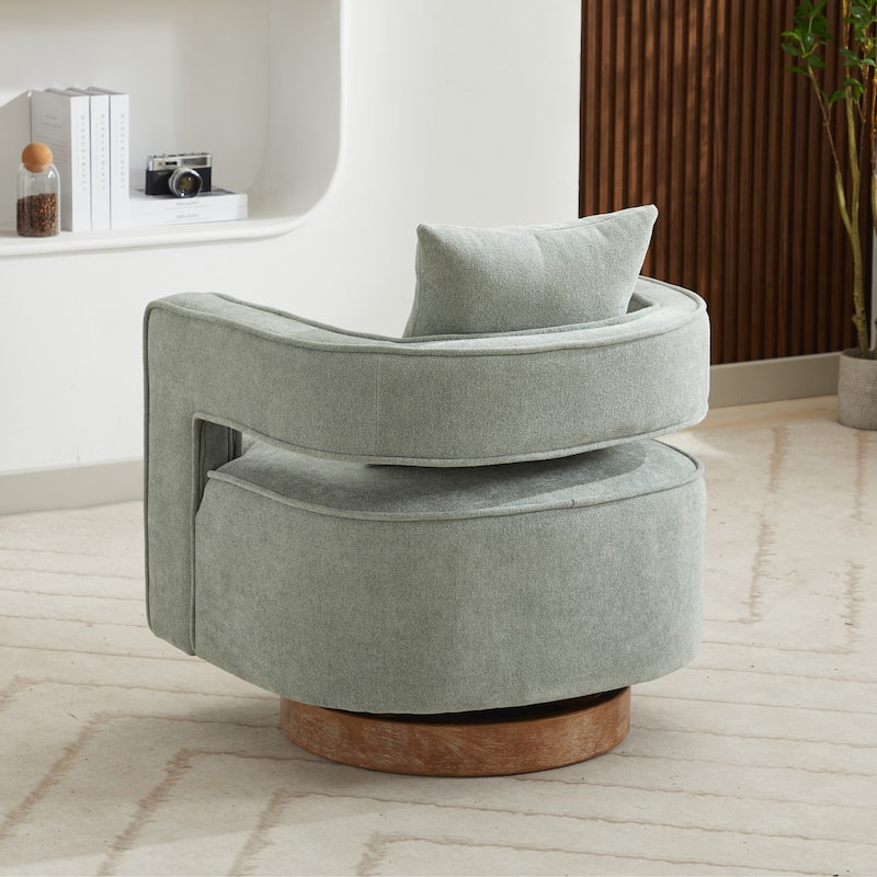 29"W Boucle Upholstered Swivel Armchair Single Sofa