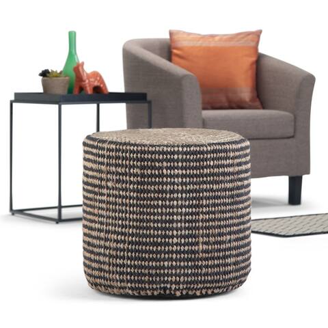 WYNDENHALL Jordi Boho Round Braided Pouf