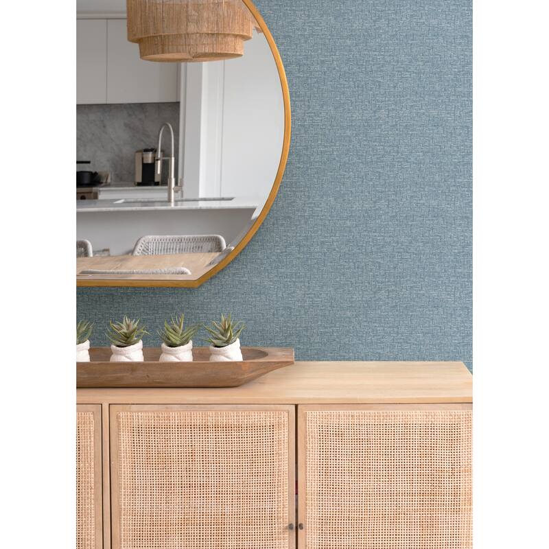 A-Street Prints Minerva Denim Texture Geometric Wallpaper