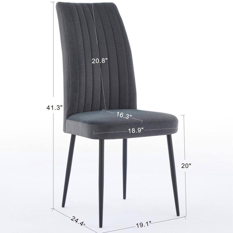 Modern Metal Frame Dining Chair Set of 2 with Sponge Seat 300lb Capacity 41.34" Height