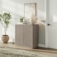 preview thumbnail 9 of 22, 3 - Layer Multifunctional Rounded - Corner Side Cabinet 34.2 x 34.6 x 15.4 - Beige