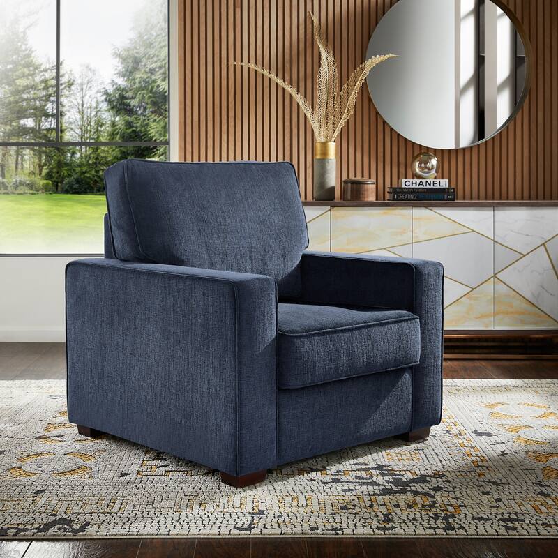 Roros Fabric Upholstered Square Arm Chair by iNSPIRE Q Classic