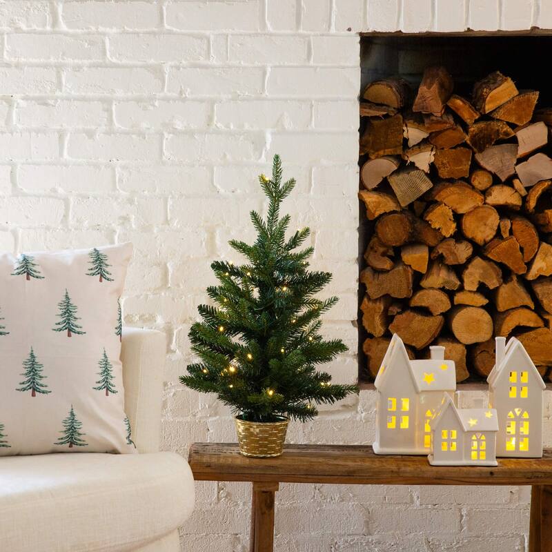 2-ft Pre-Lit Artificial Classic Christmas Tree with 35 LED Lights