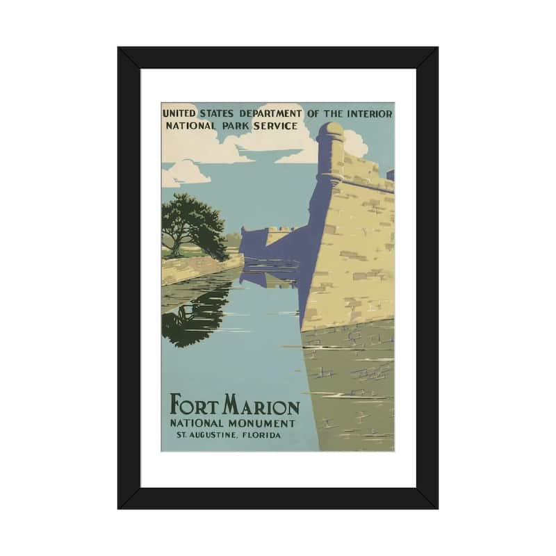 iCanvas "Fort Marion National Monument, St. Augustine, Florida" by Library of Congress - Black - 32x24x1