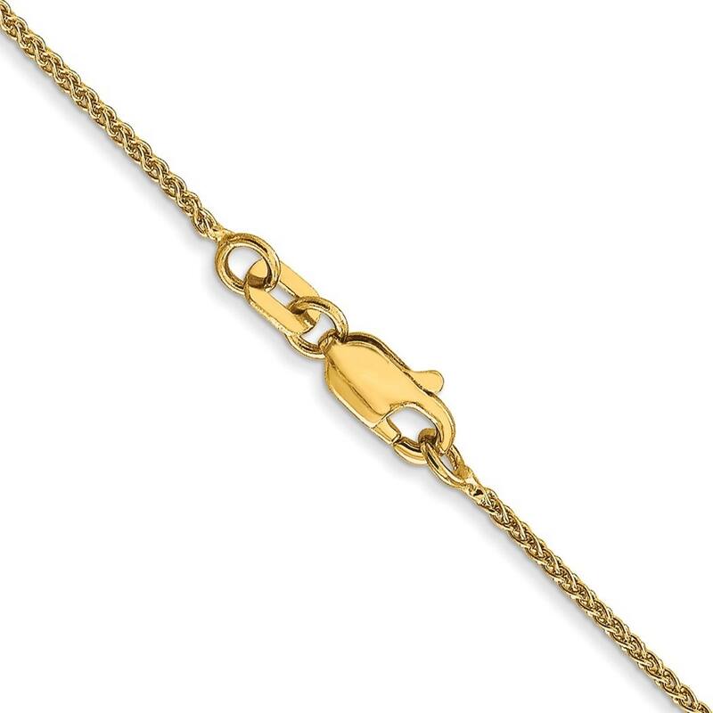 Curata 10k Yellow Gold Solid 1.0mm Polished Wheat Chain Necklace (Lobster) Options: 16 18 20 24