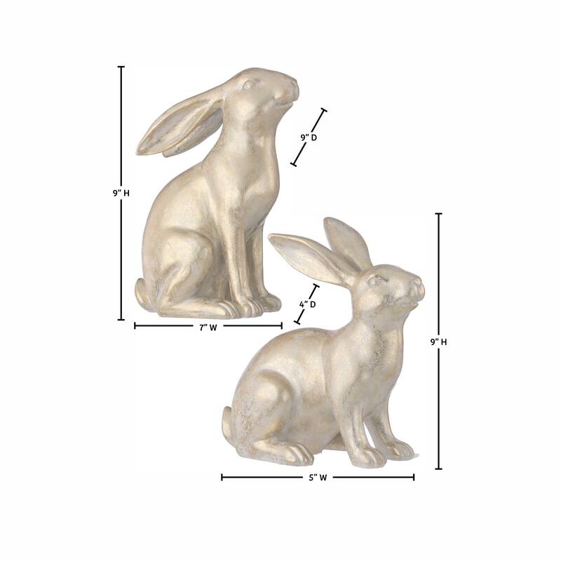 9" Resin Golden Bunny