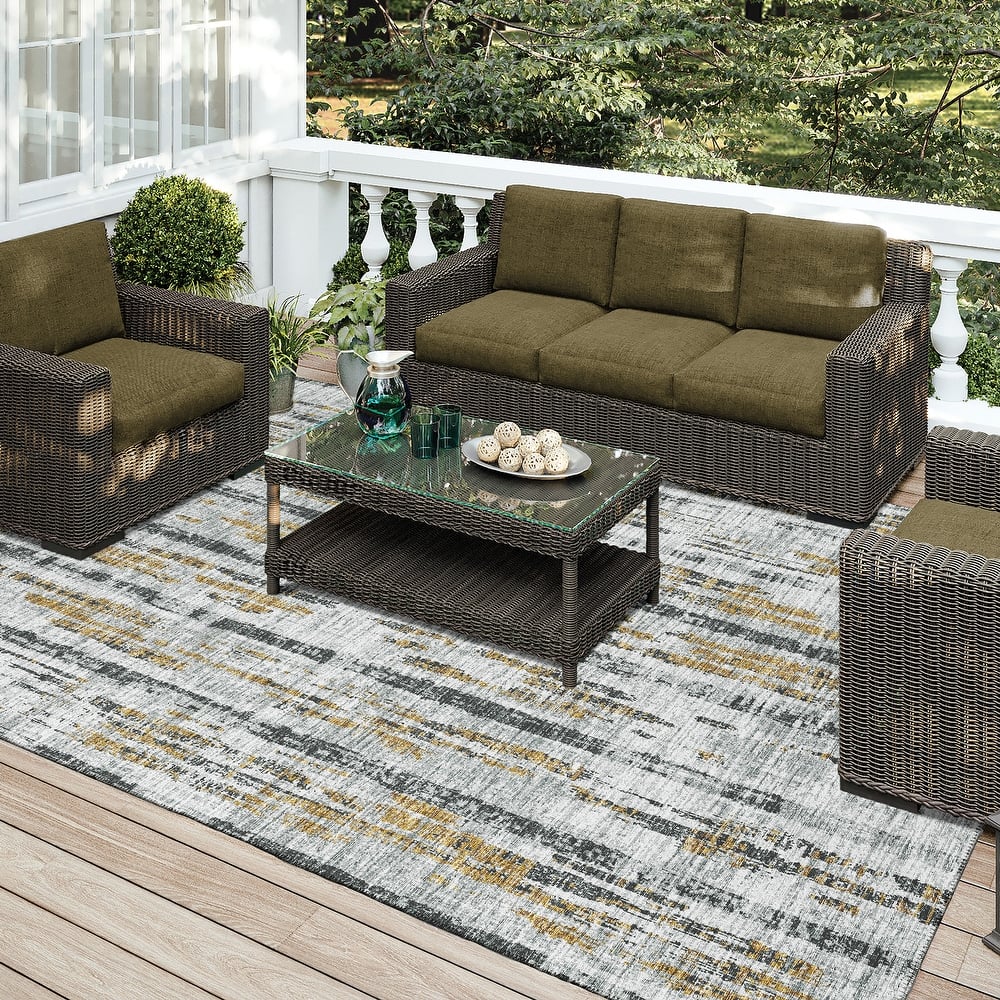 Indoor/Outdoor Rylee Modern Stripes Washable Rug