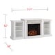 preview thumbnail 16 of 25, SEI Furniture Remote Controlled LED Electric Fireplace with Mantel in White Stone and Storage