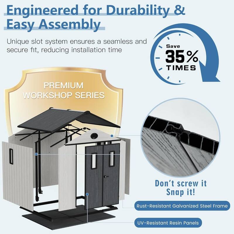 Bezseller Outdoor Storage Tool Shed with Door and Floor