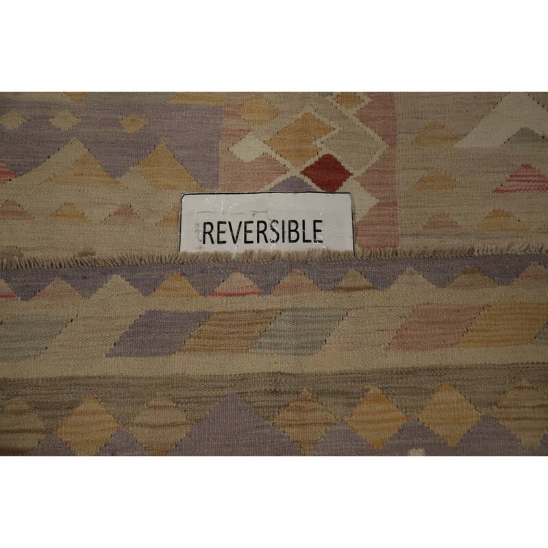 Hand Woven Oriental 100% Wool Carpet Southwestern Tribal Multi-Colored Kilim Area Rug - 6' 8'' X 4' 9''